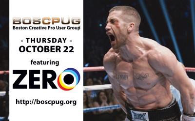 October 22 BOSCPUG: VFX of ‘SOUTHPAW’ & ‘BLACK MASS’ with Zero VFX; iZotope RX 5