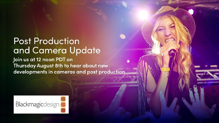 Blackmagic Design Announces Product Update Live Stream for Thursday, August 8, 2019